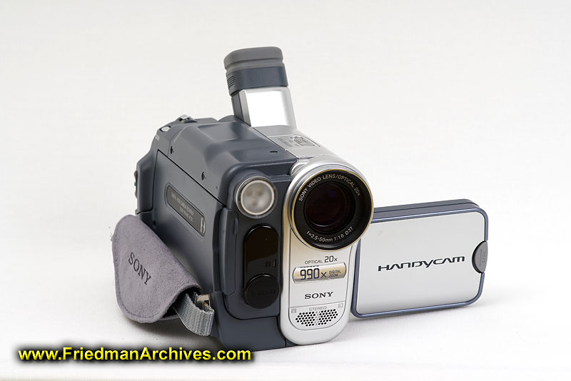 sony,video camera,handycam,digital 8,Hi8,camcorder,white,product shot,